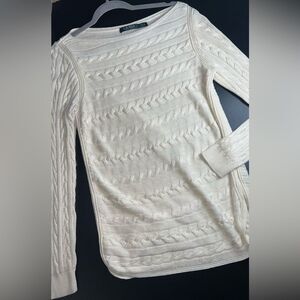 Lauren Ralph Lauren Cream Knit Sweater Size Large EUC